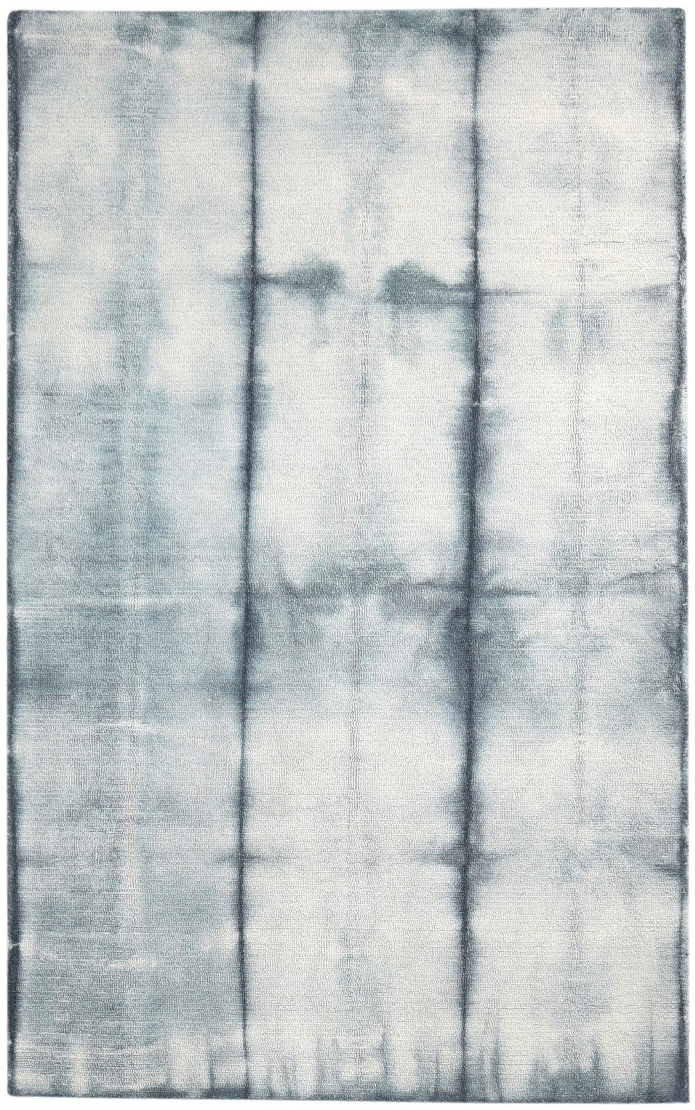 Wool Grey Rug 5' X 8' Modern Hand Tufted Shibori Tie Dye Room Size Carpet 