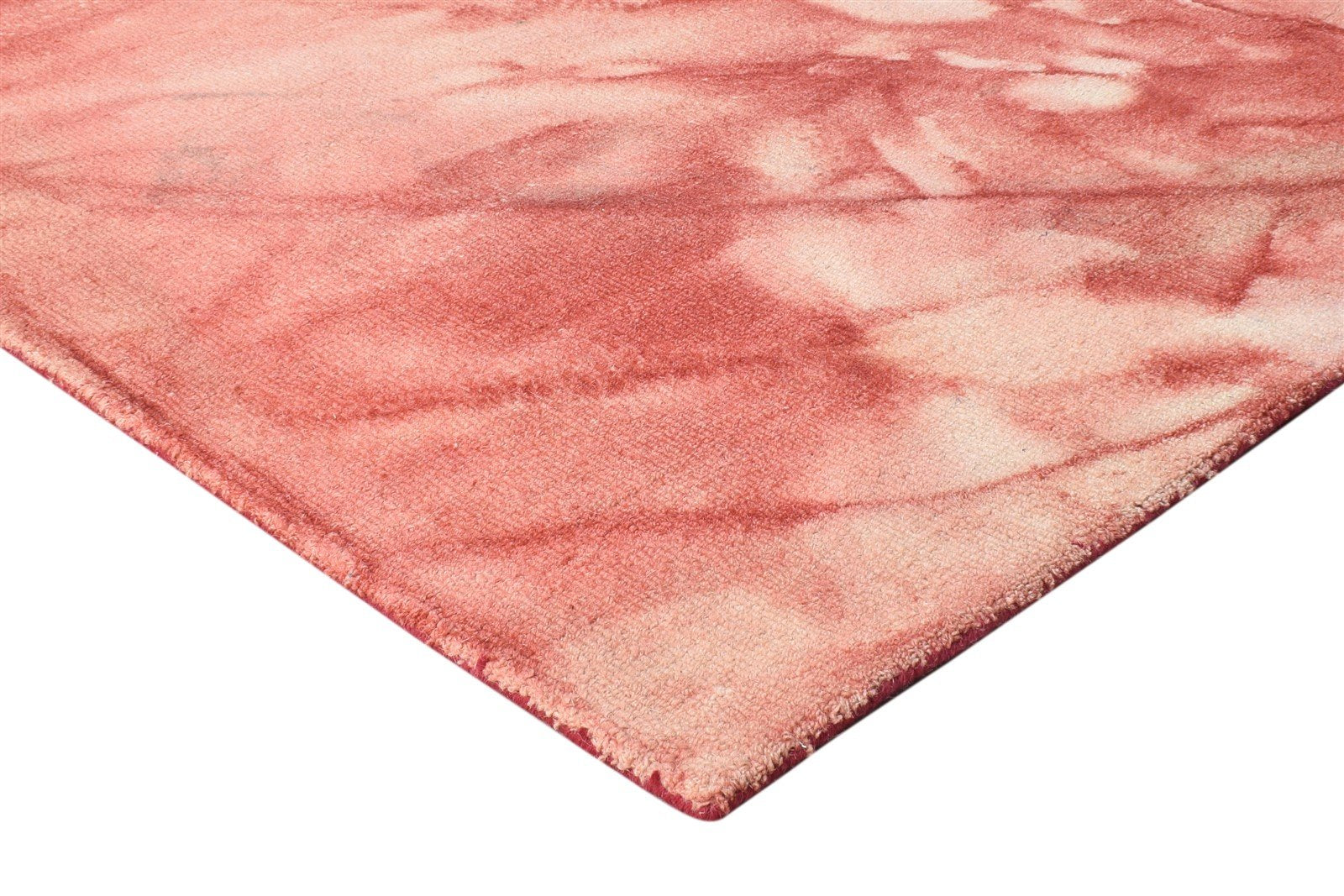 5' X 8' Rug Wool Red Modern Hand Tufted Shibori Tie Dye Room Size Carpet 