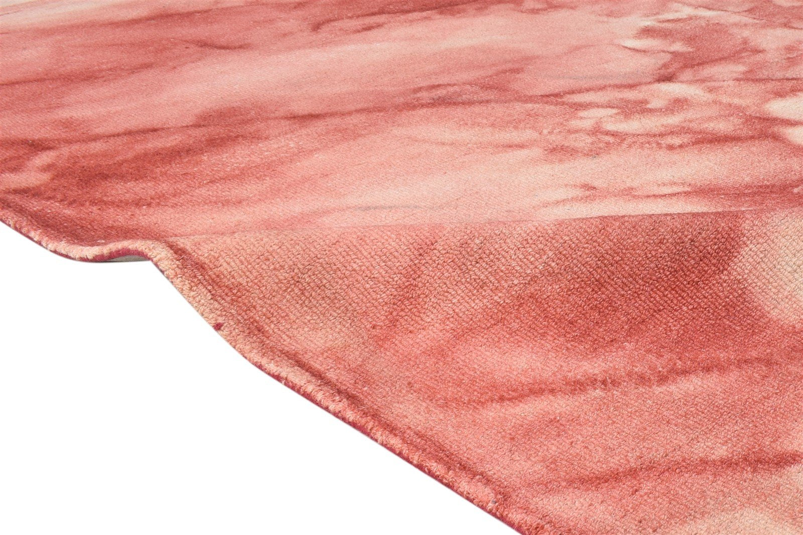 5' X 8' Rug Wool Red Modern Hand Tufted Shibori Tie Dye Room Size Carpet 