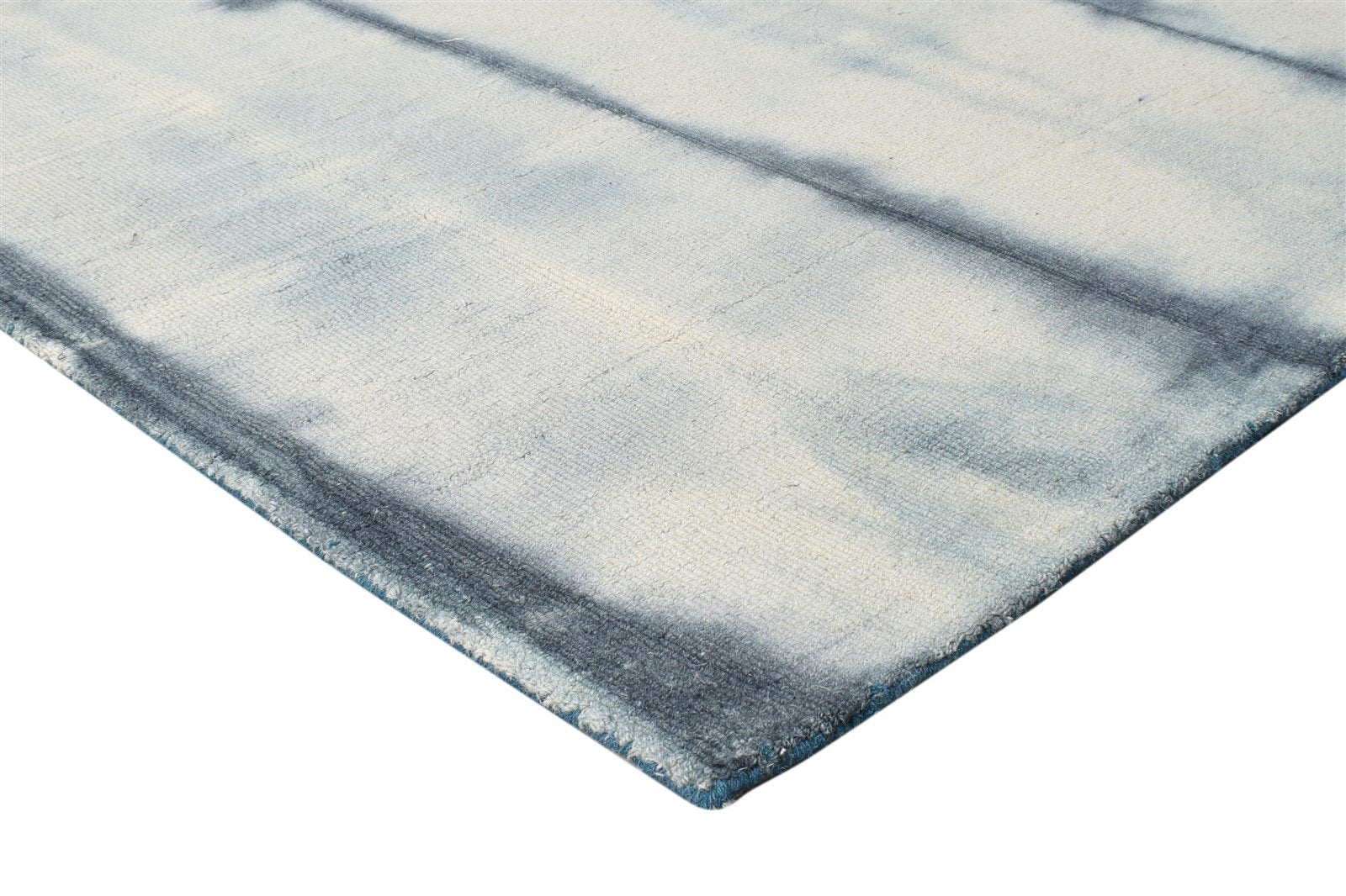 Hand Tufted Grey Wool Rug 5' X 8' Modern Shibori Tie Dye Room Size Carpet 