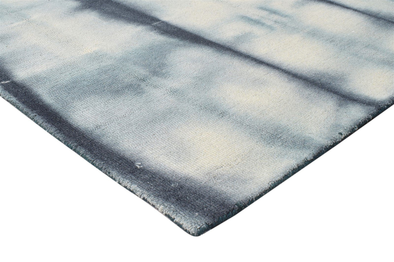 Wool Grey Rug 5' X 8' Modern Hand Tufted Shibori Tie Dye Room Size Carpet 