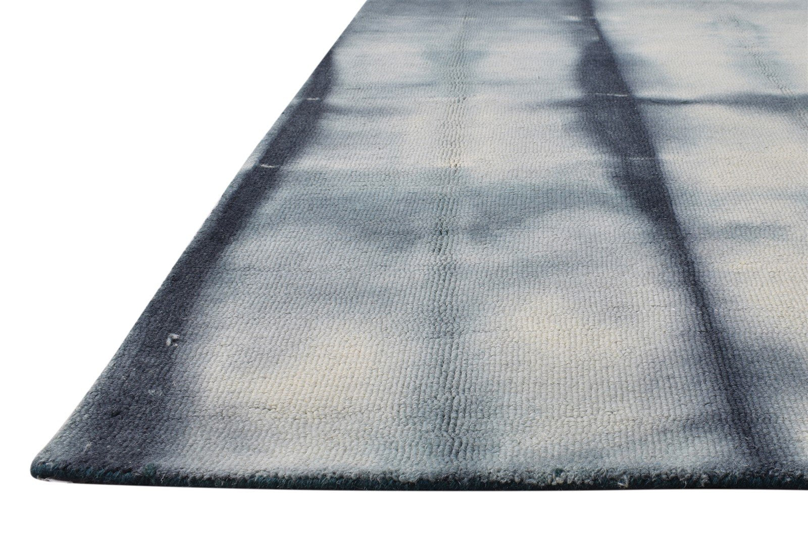 Wool Grey Rug 5' X 8' Modern Hand Tufted Shibori Tie Dye Room Size Carpet 