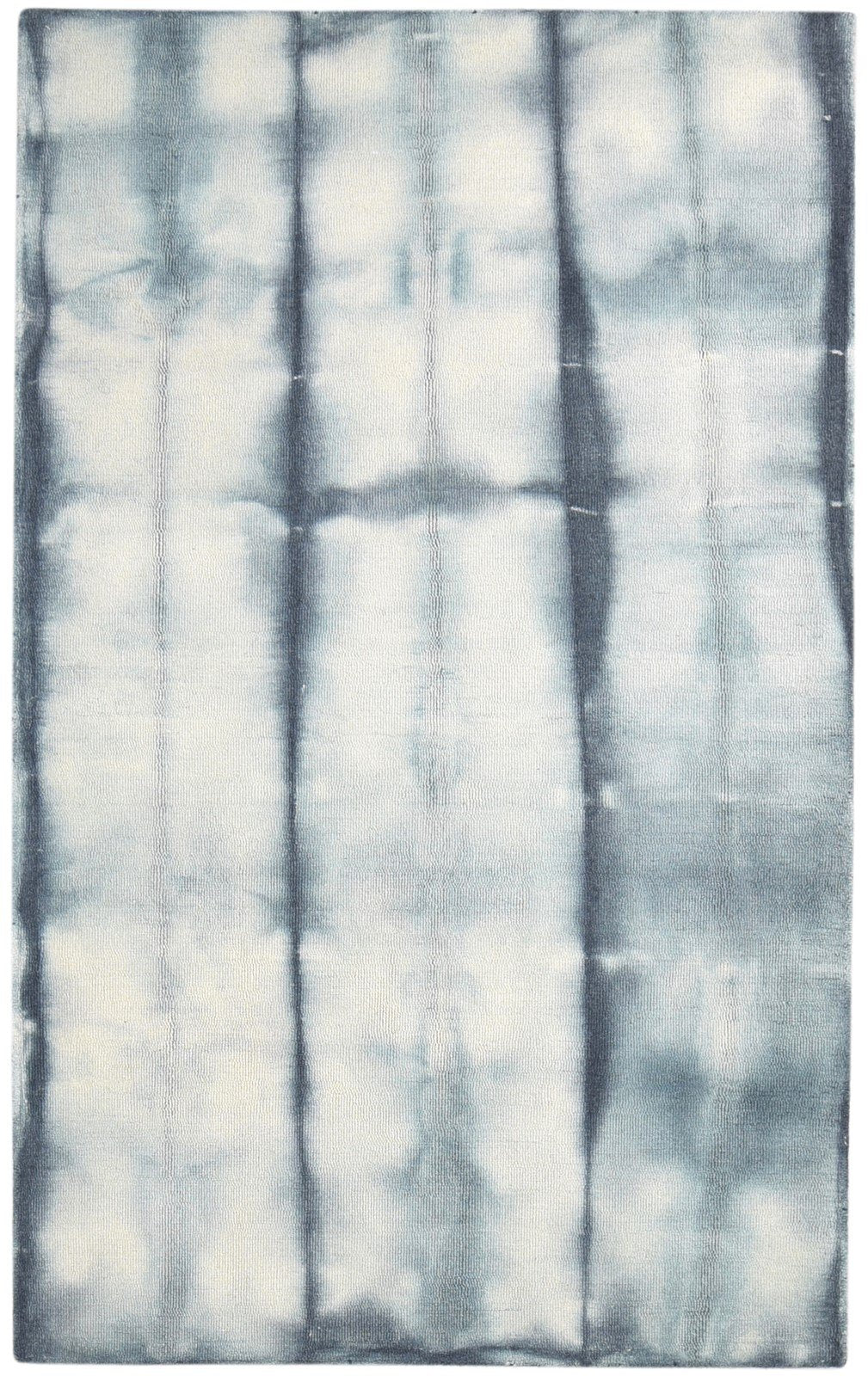 Wool Grey Rug 5' X 8' Modern Hand Tufted Shibori Tie Dye Room Size Carpet 