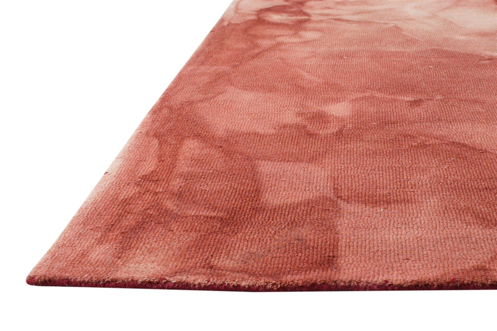 5' X 8' Rug Wool Red Modern Hand Tufted Shibori Tie Dye Room Size Carpet 