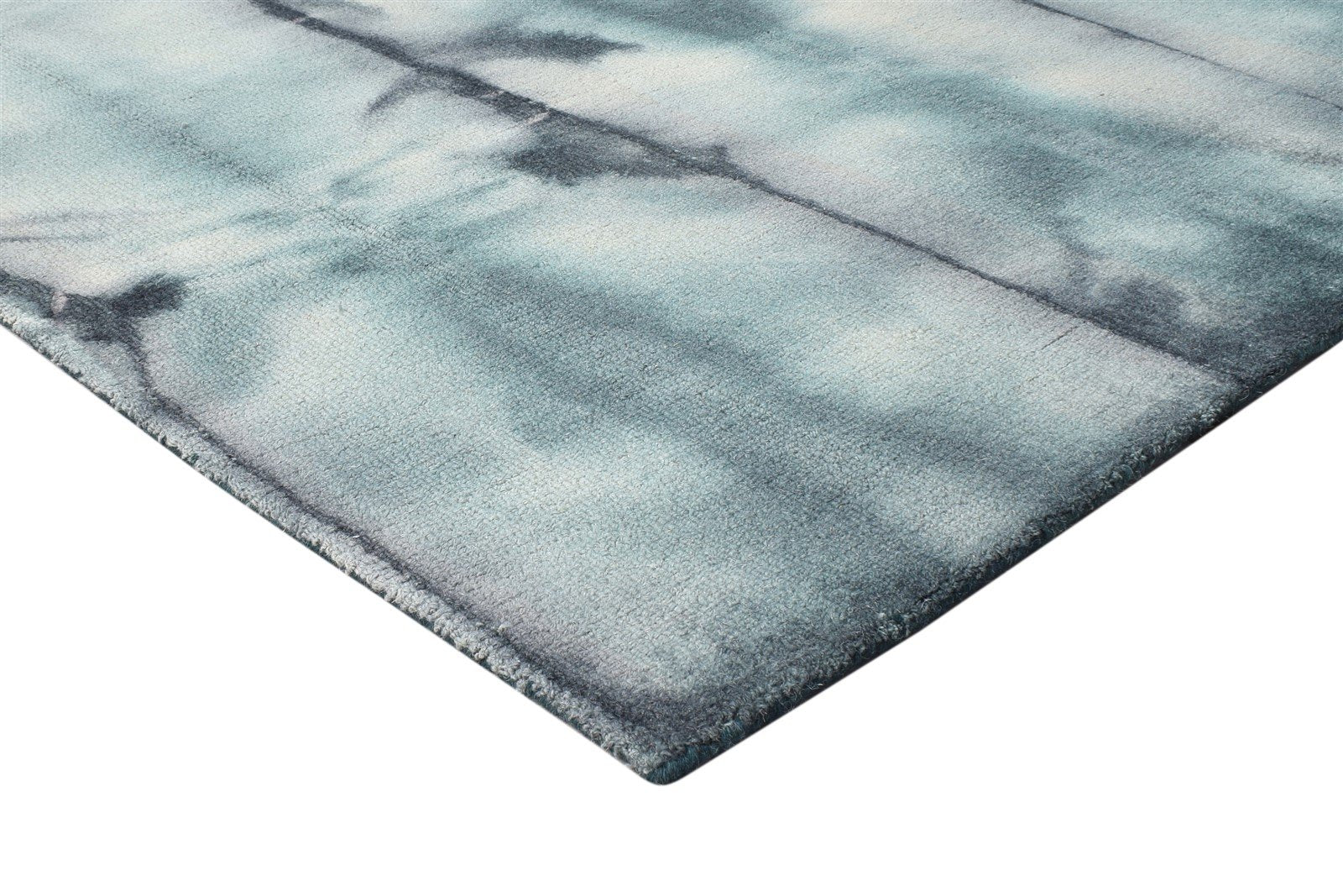 Wool Charcoal Rug 5' X 8' Modern Hand Tufted Shibori Tie Dye Room Size Carpet 