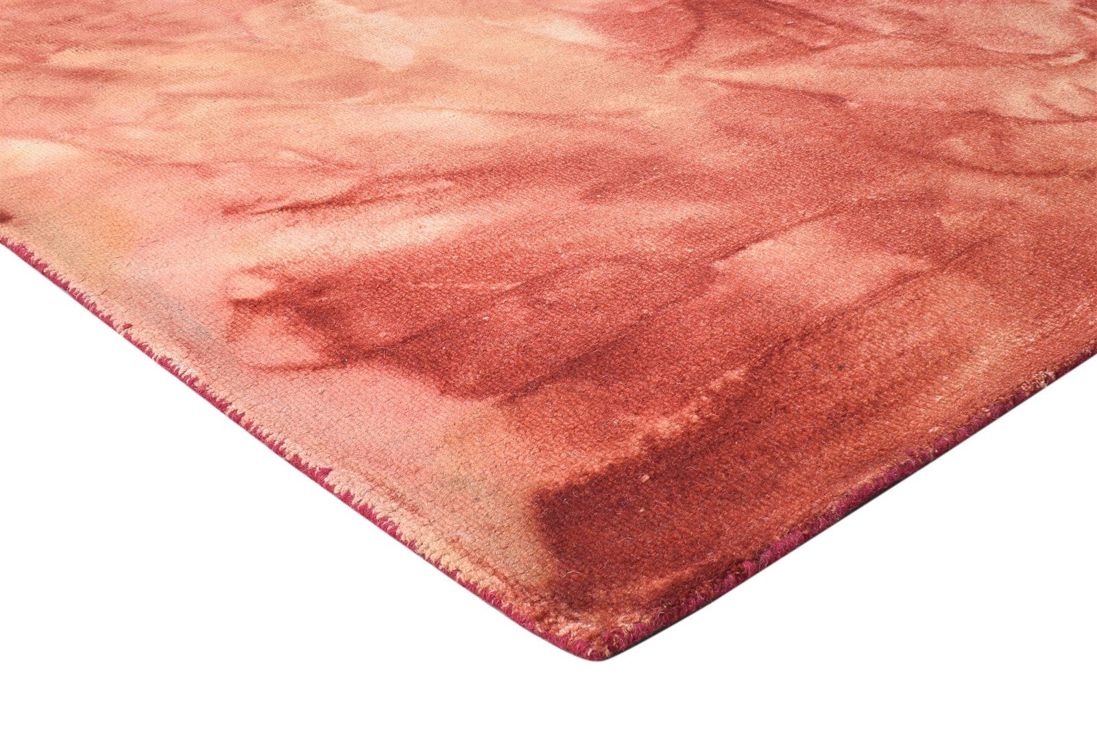 5' X 8' Rug Wool Red Modern Hand Tufted Shibori Tie Dye Room Size Carpet 