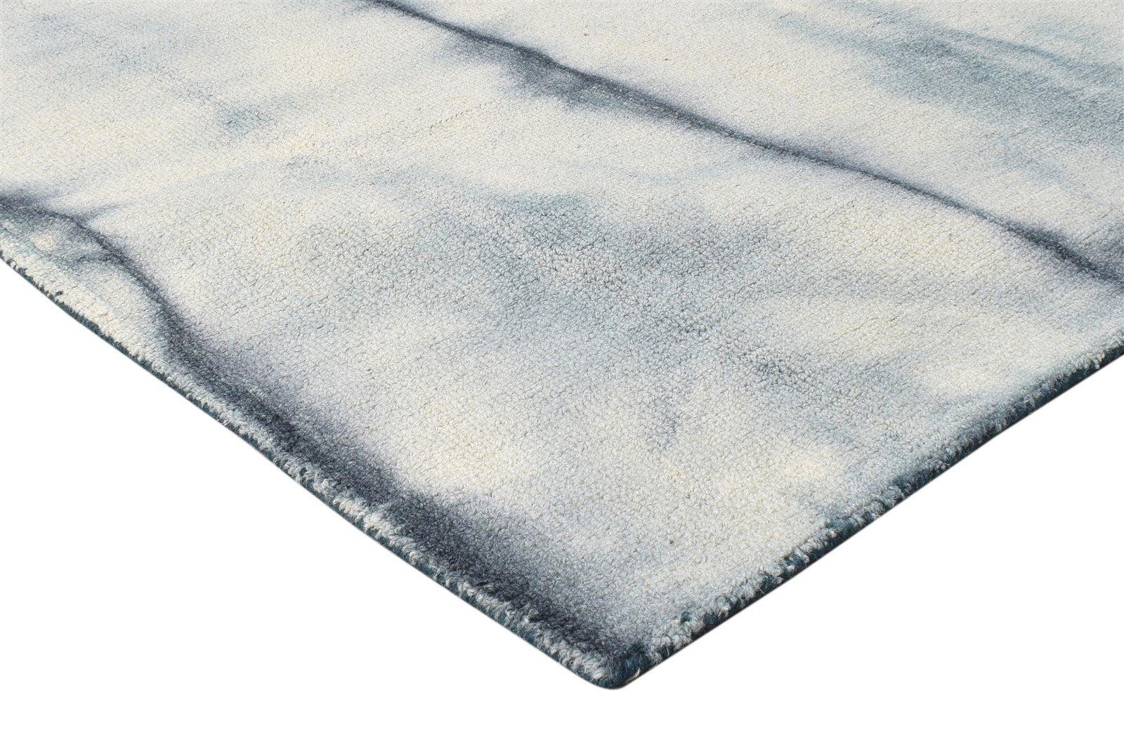 Wool Grey Rug 5' X 8' Modern Hand Tufted Shibori Tie Dye Room Size Carpet 