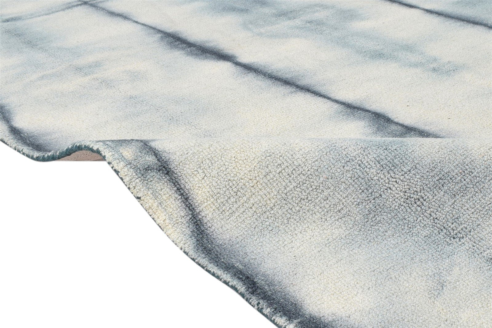 Wool Grey Rug 5' X 8' Modern Hand Tufted Shibori Tie Dye Room Size Carpet 