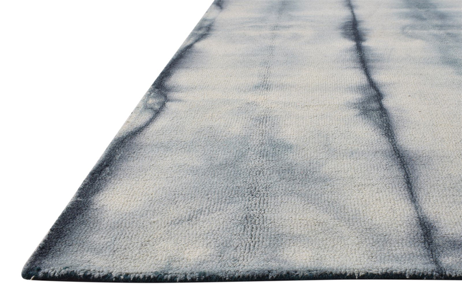 Wool Grey Rug 5' X 8' Modern Hand Tufted Shibori Tie Dye Room Size Carpet 