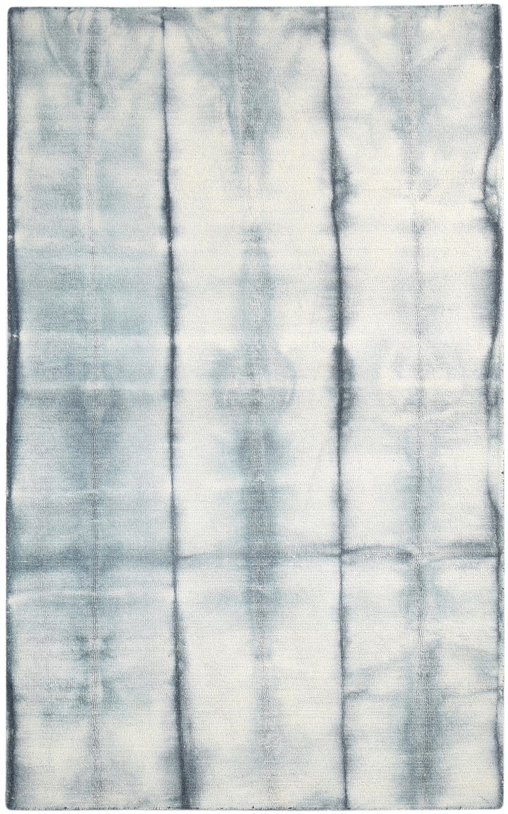 Wool Grey Rug 5' X 8' Modern Hand Tufted Shibori Tie Dye Room Size Carpet 