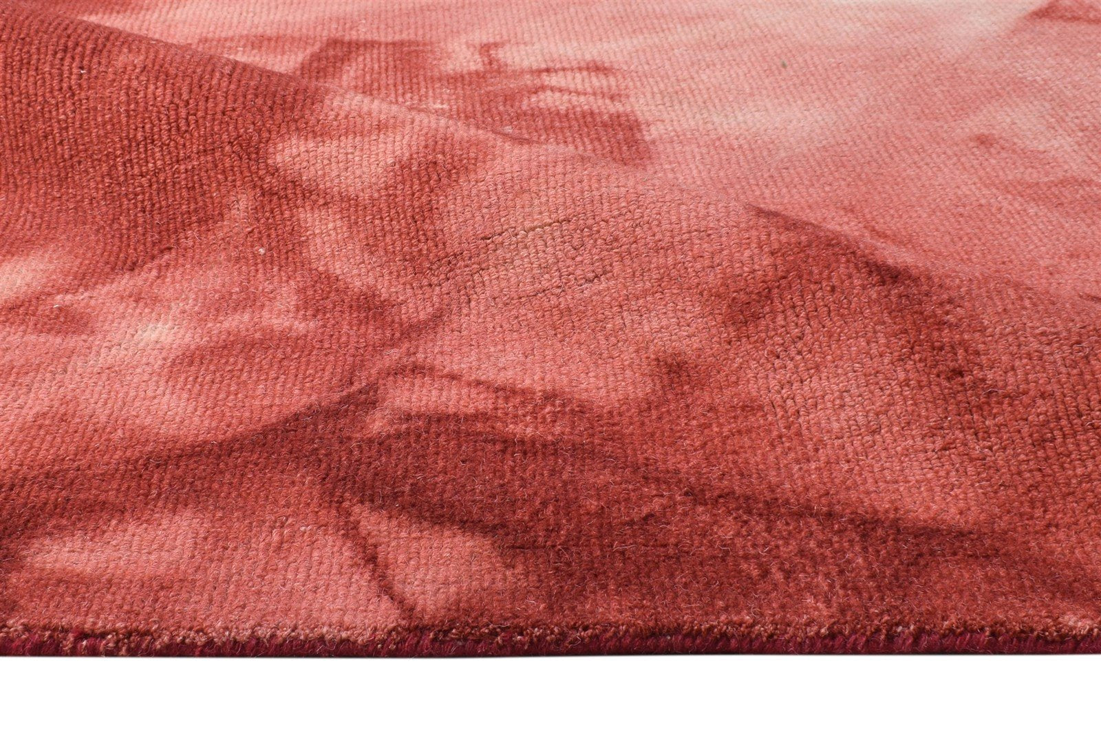 5' X 8' Rug Wool Red Modern Hand Tufted Shibori Tie Dye Room Size Carpet 