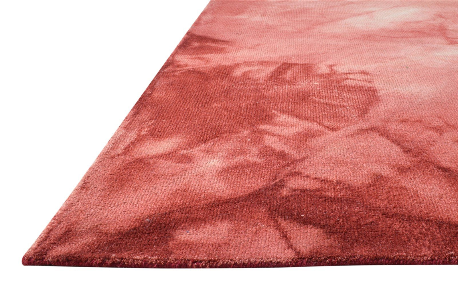 5' X 8' Rug Wool Red Modern Hand Tufted Shibori Tie Dye Room Size Carpet 