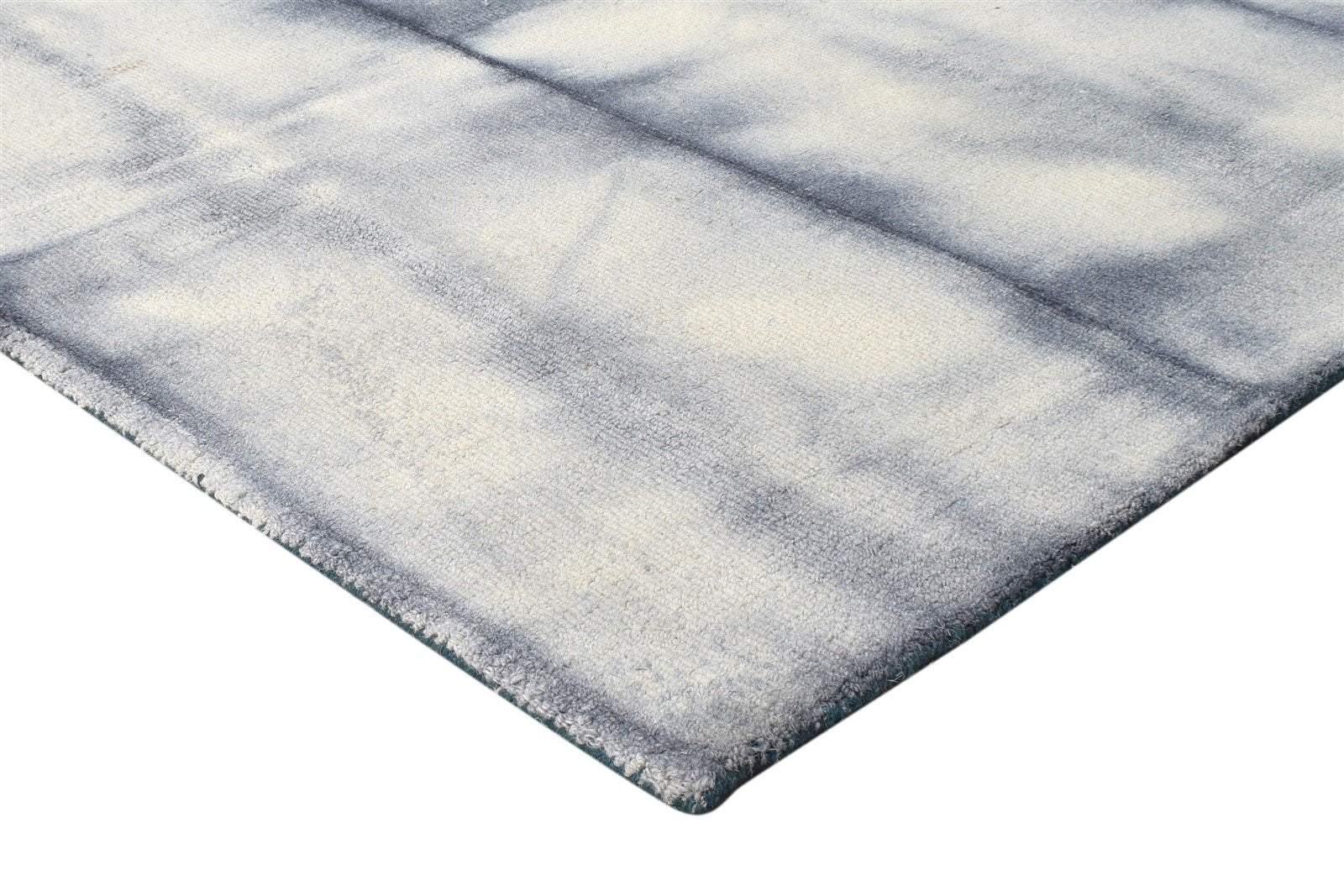 Charcoal Wool Rug 5' X 8' Modern Hand Tufted Shibori Tie Dye Room Size Carpet 