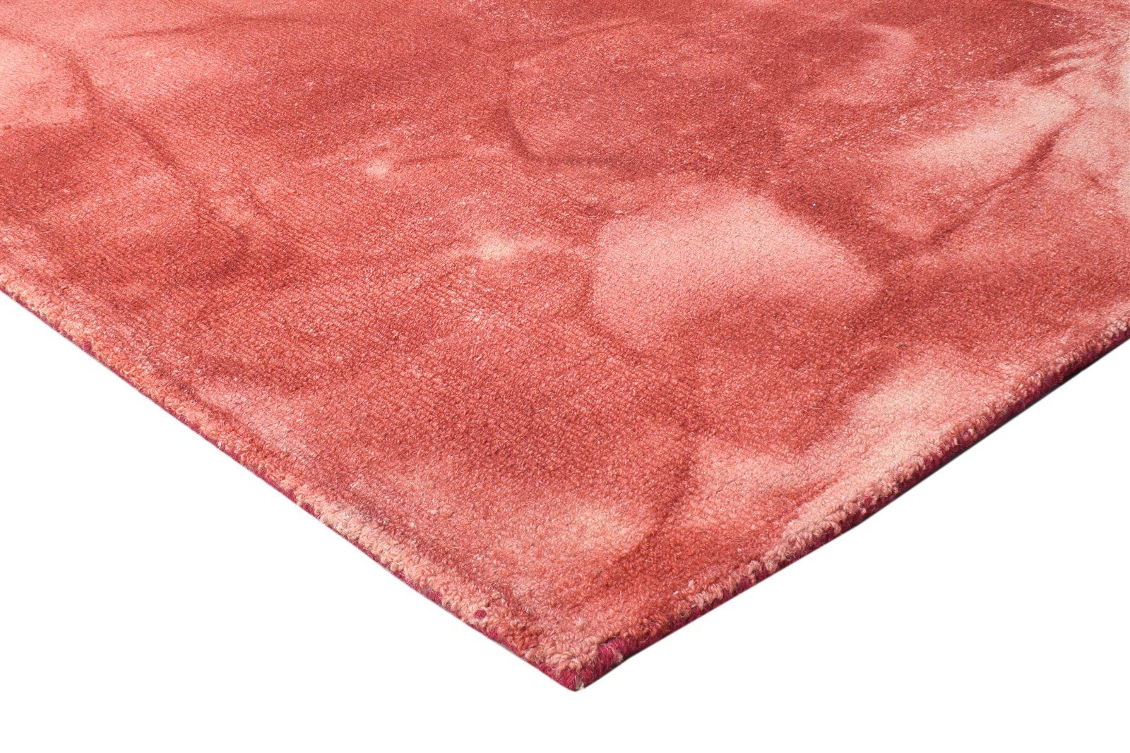 Wool Red Rug 5' X 8' Modern Hand Tufted Shibori Tie Dye Room Size Carpet 