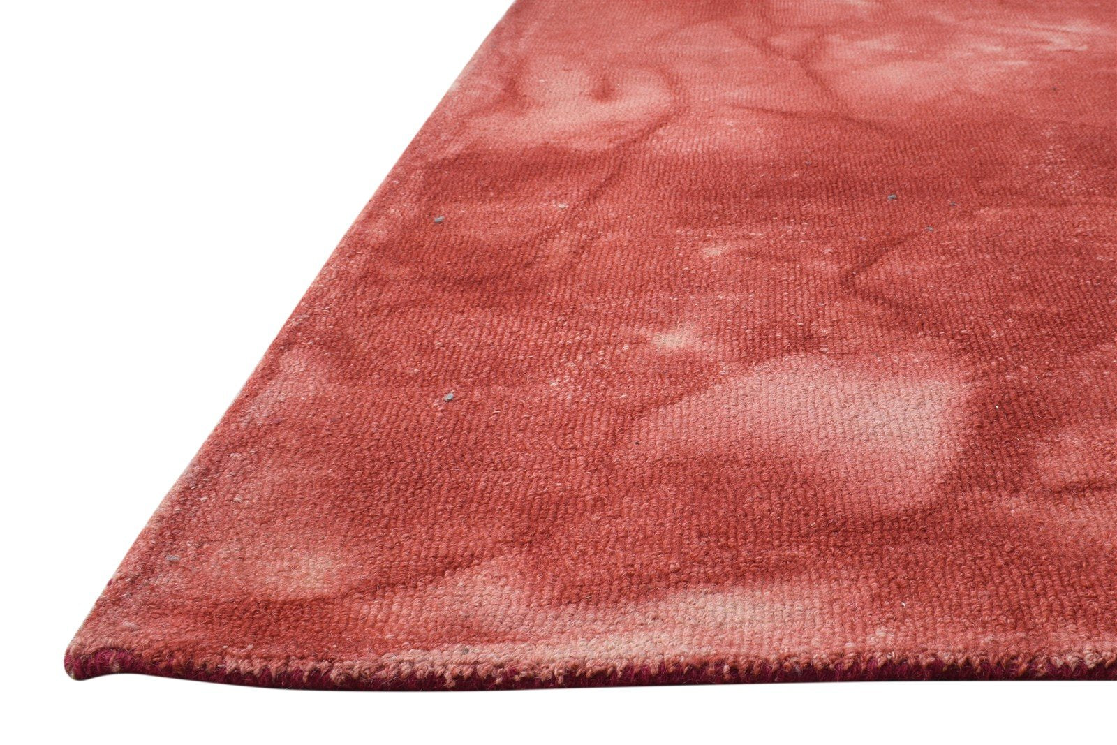 Wool Red Rug 5' X 8' Modern Hand Tufted Shibori Tie Dye Room Size Carpet 