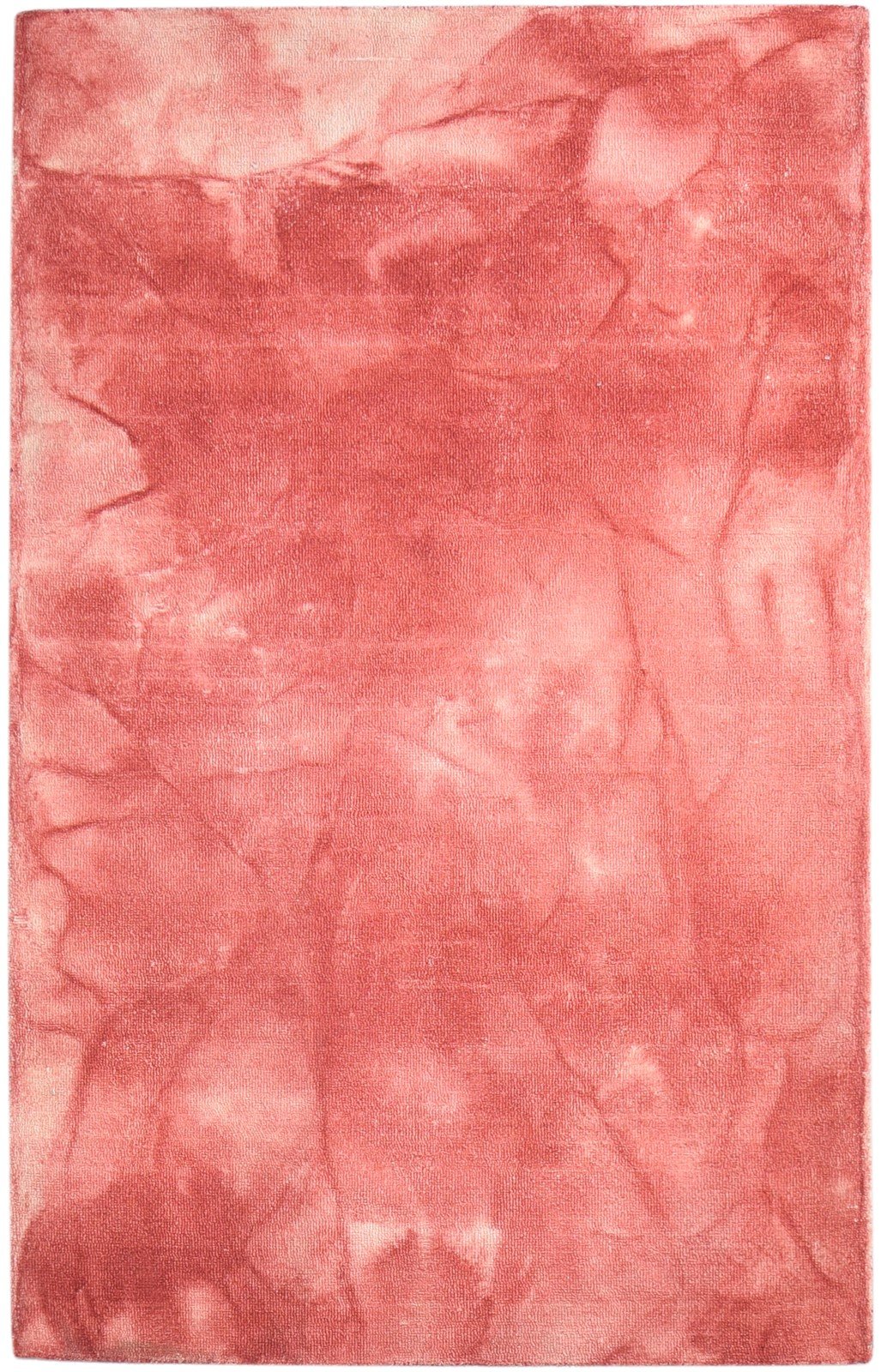 Wool Red Rug 5' X 8' Modern Hand Tufted Shibori Tie Dye Room Size Carpet 