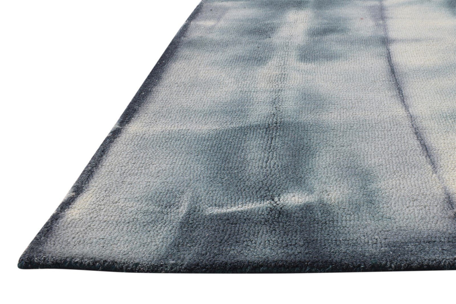 5' X 8' Rug Wool Charcoal Modern Hand Tufted Shibori Tie Dye Room Size Carpet 