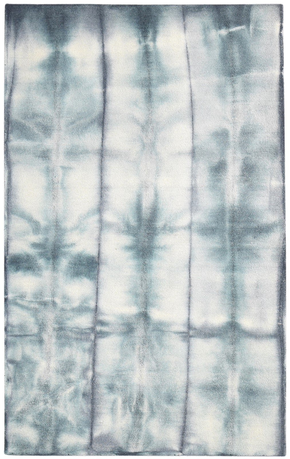 5' X 8' Rug Wool Charcoal Modern Hand Tufted Shibori Tie Dye Room Size Carpet 