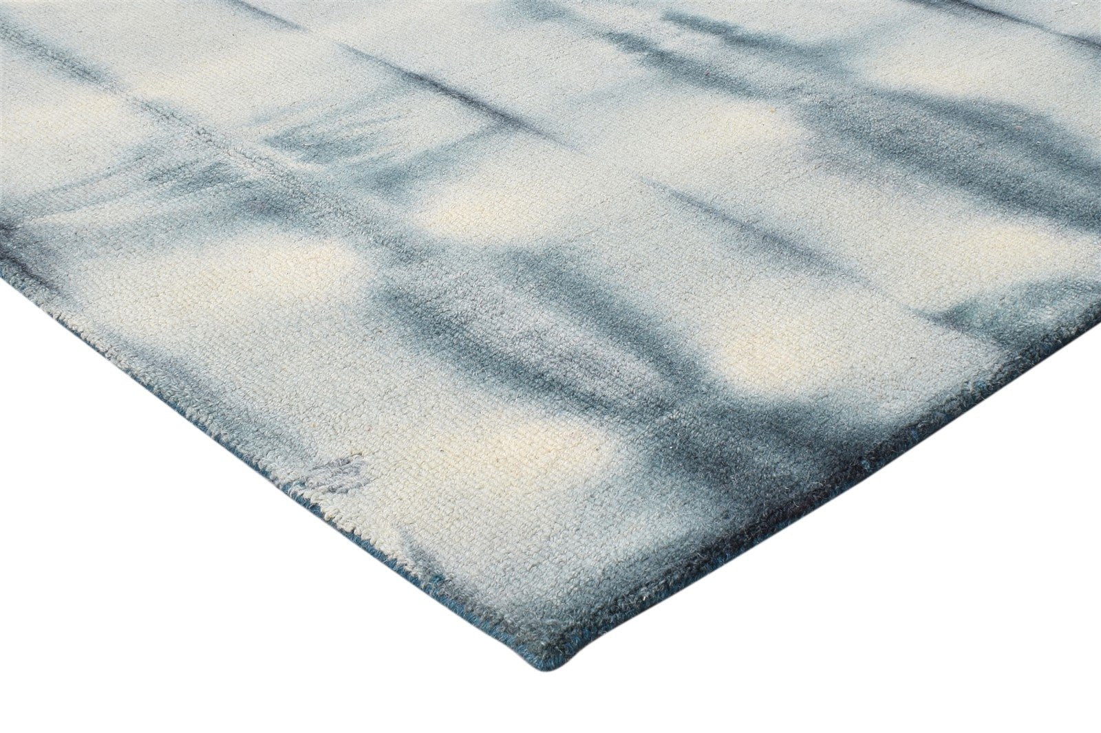 Hand Tufted Charcoal Wool Rug 5' X 8' Modern Shibori Tie Dye Room Size Carpet 