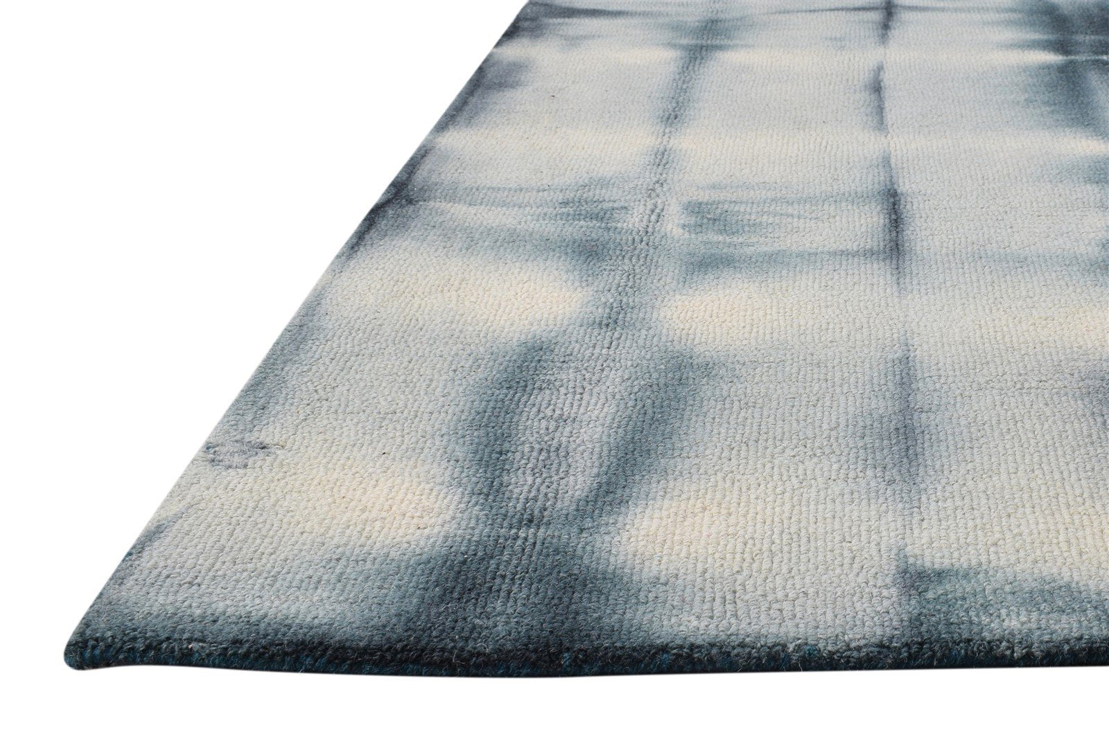 Hand Tufted Charcoal Wool Rug 5' X 8' Modern Shibori Tie Dye Room Size Carpet 