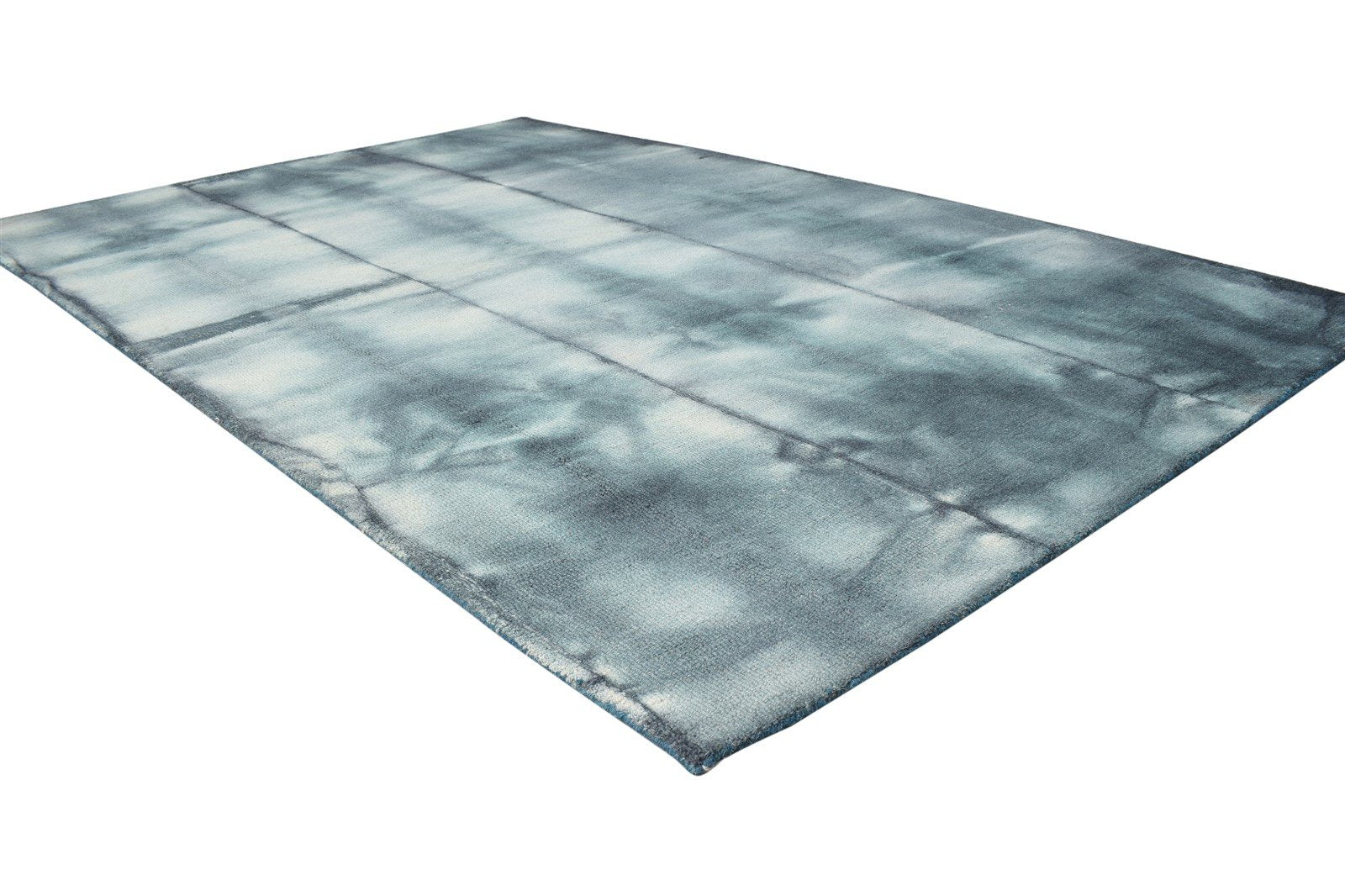 Wool Charcoal Rug 5' X 8' Modern Hand Tufted Shibori Tie Dye Room Size Carpet 