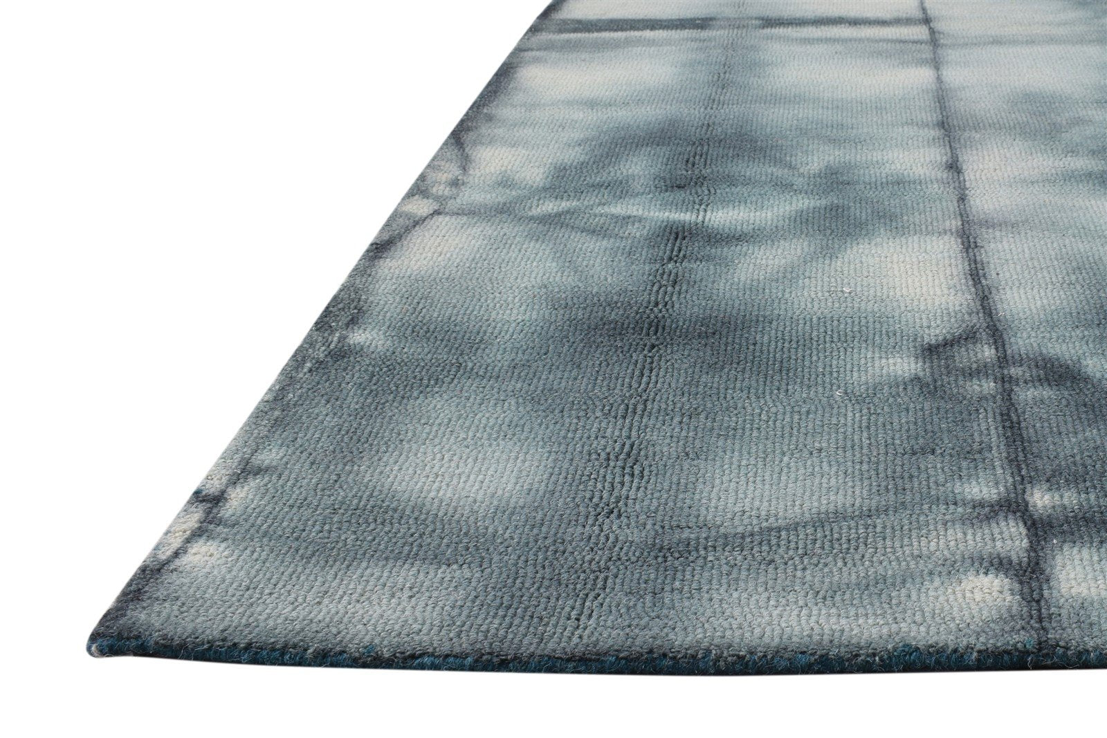 Wool Charcoal Rug 5' X 8' Modern Hand Tufted Shibori Tie Dye Room Size Carpet 