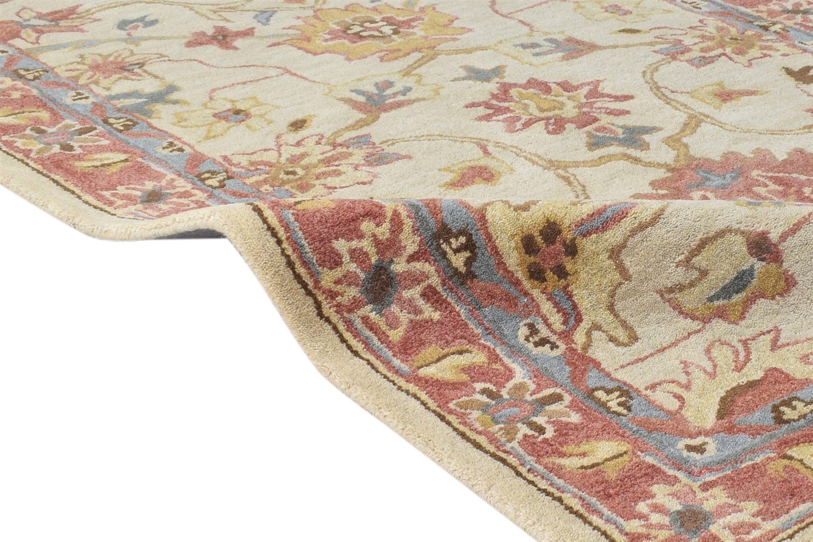 Hand Tufted Beige Wool Rug 3' X 5' Persian Oushak Oriental Room Size Carpet 