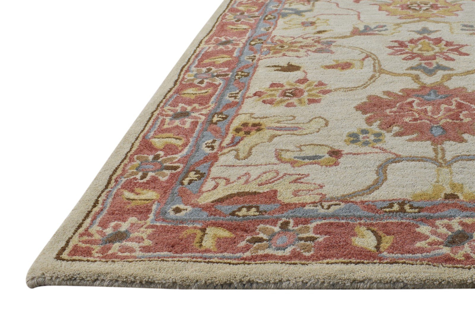 Hand Tufted Beige Wool Rug 3' X 5' Persian Oushak Oriental Room Size Carpet 