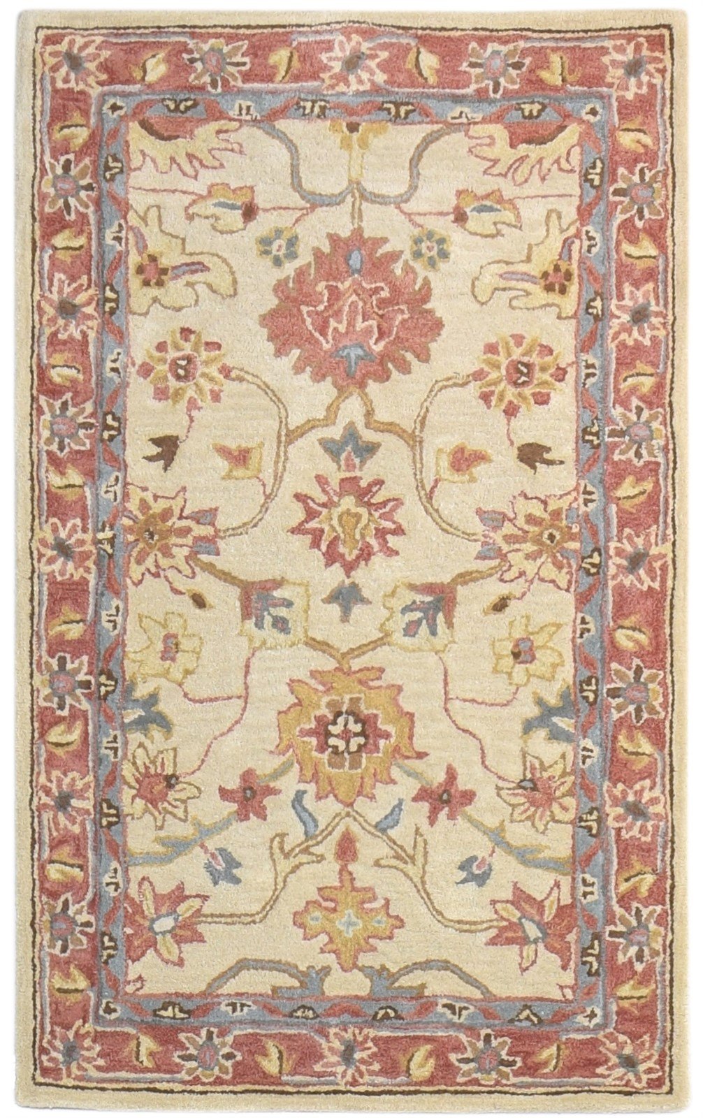 Hand Tufted Beige Wool Rug 3' X 5' Persian Oushak Oriental Room Size Carpet 