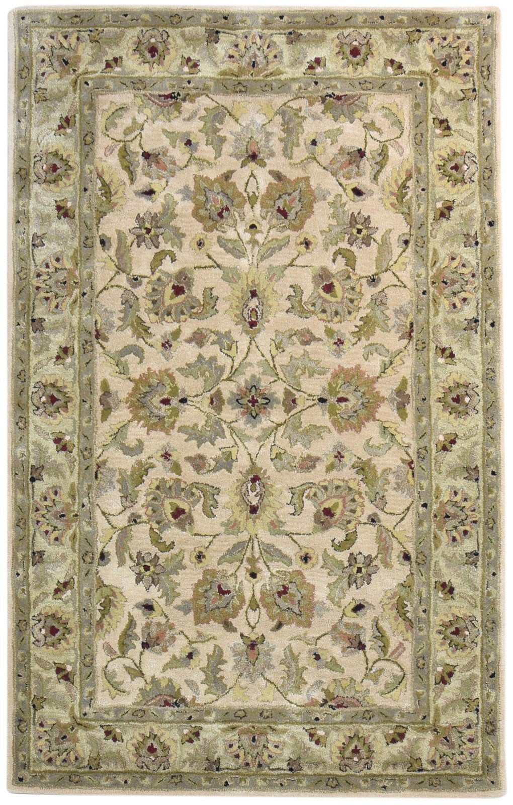 5' X 8' Rug Wool Beige Persian Hand Tufted Kashan Oriental Room Size Carpet 