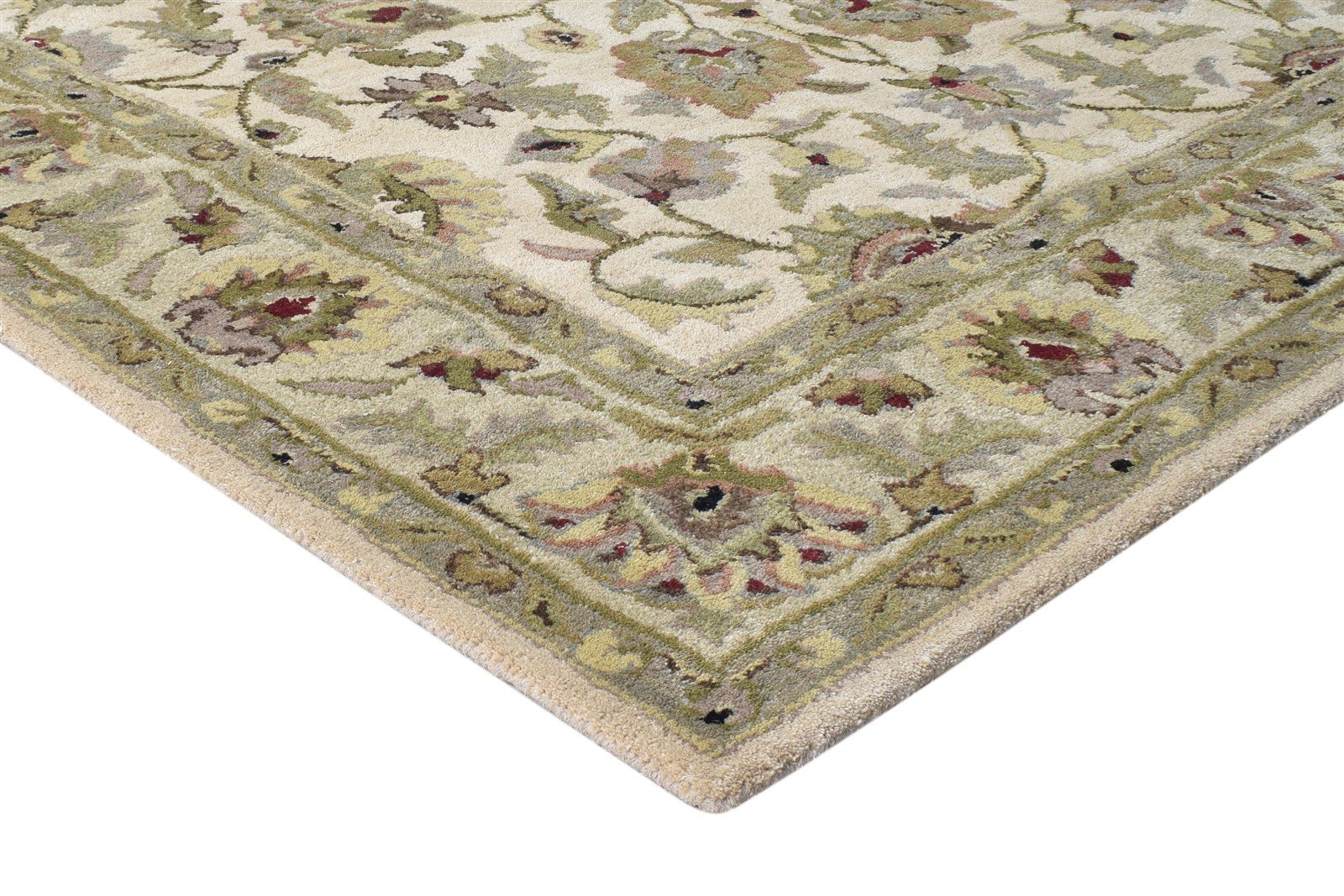 Hand Tufted Beige Wool Rug 5' X 8' Persian Kashan Oriental Room Size Carpet 