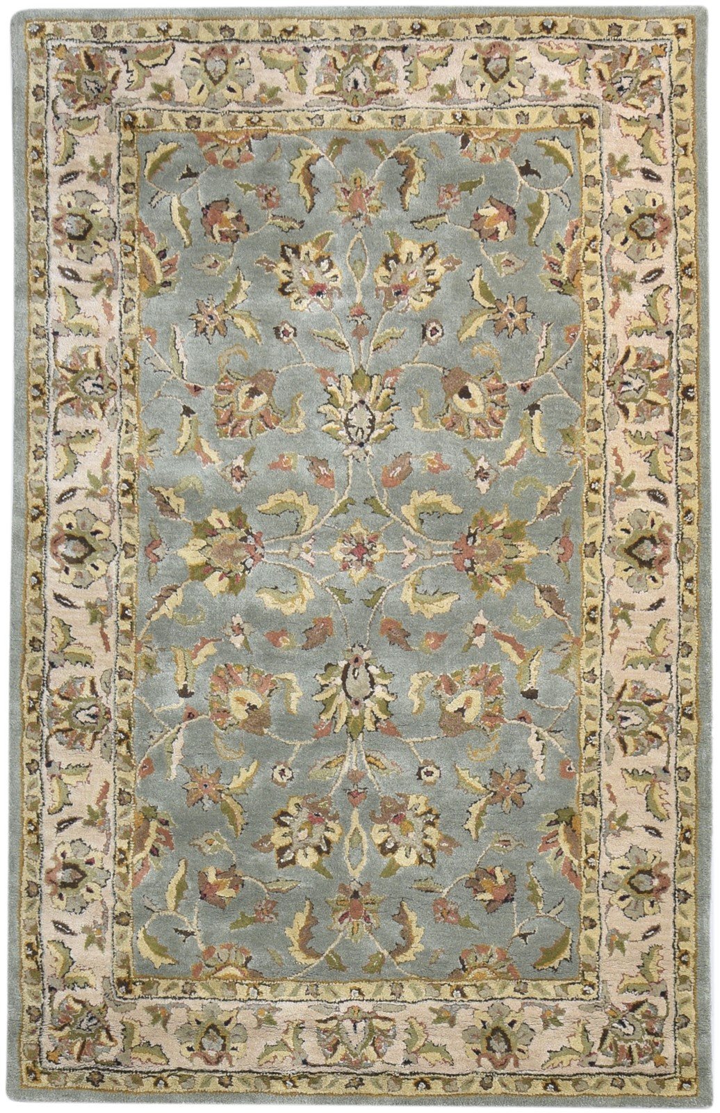 Blue Wool Rug 5' X 8' Persian Hand Tufted Kashan Oriental Room Size Carpet 