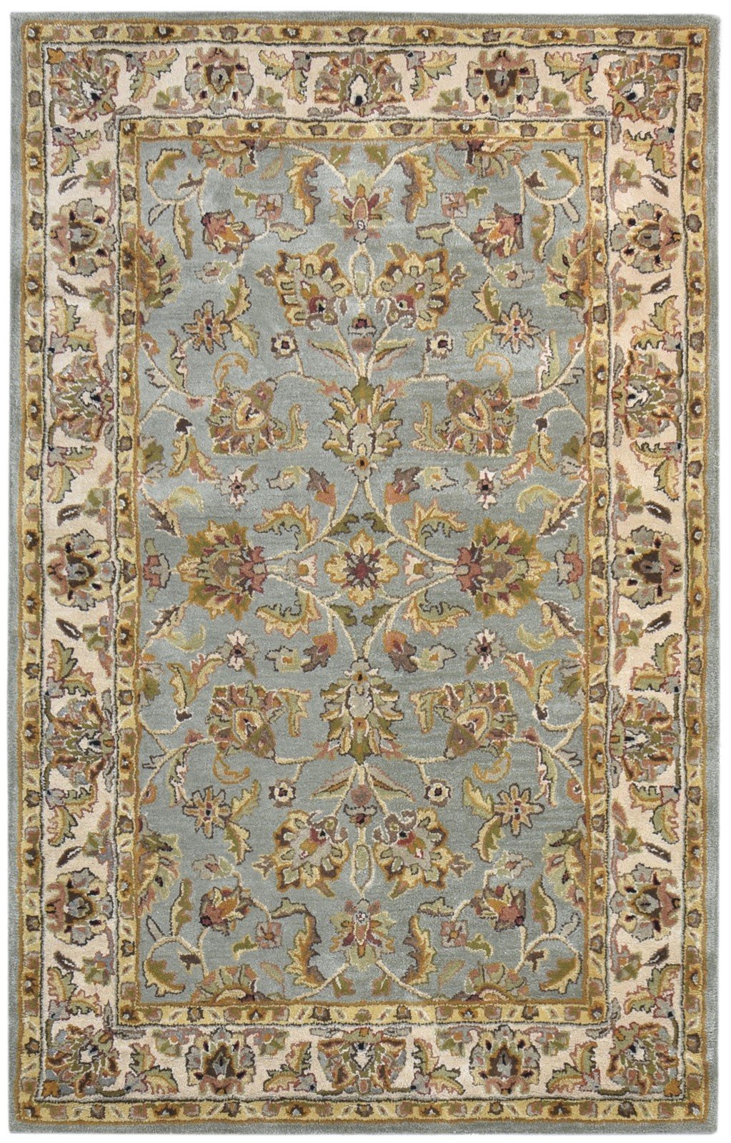 Wool Blue Rug 5' X 8' Persian Hand Tufted Kashan Oriental Room Size Carpet 