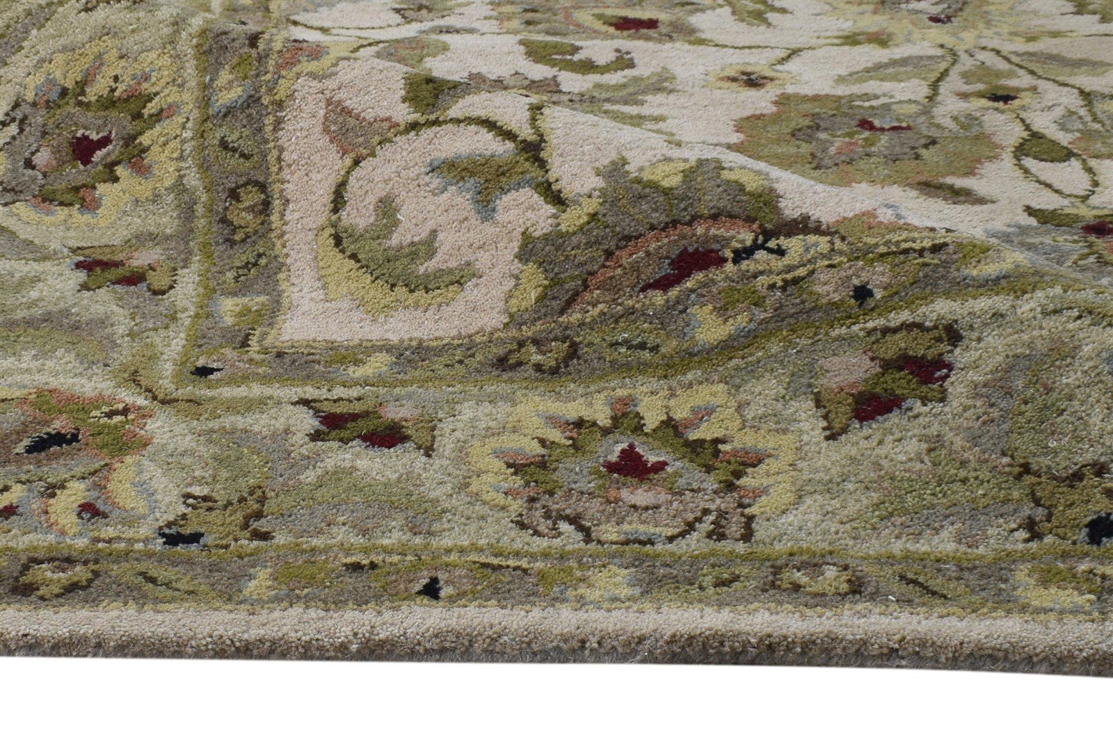 Beige Wool Rug 5' X 8' Persian Hand Tufted Kashan Oriental Room Size Carpet 