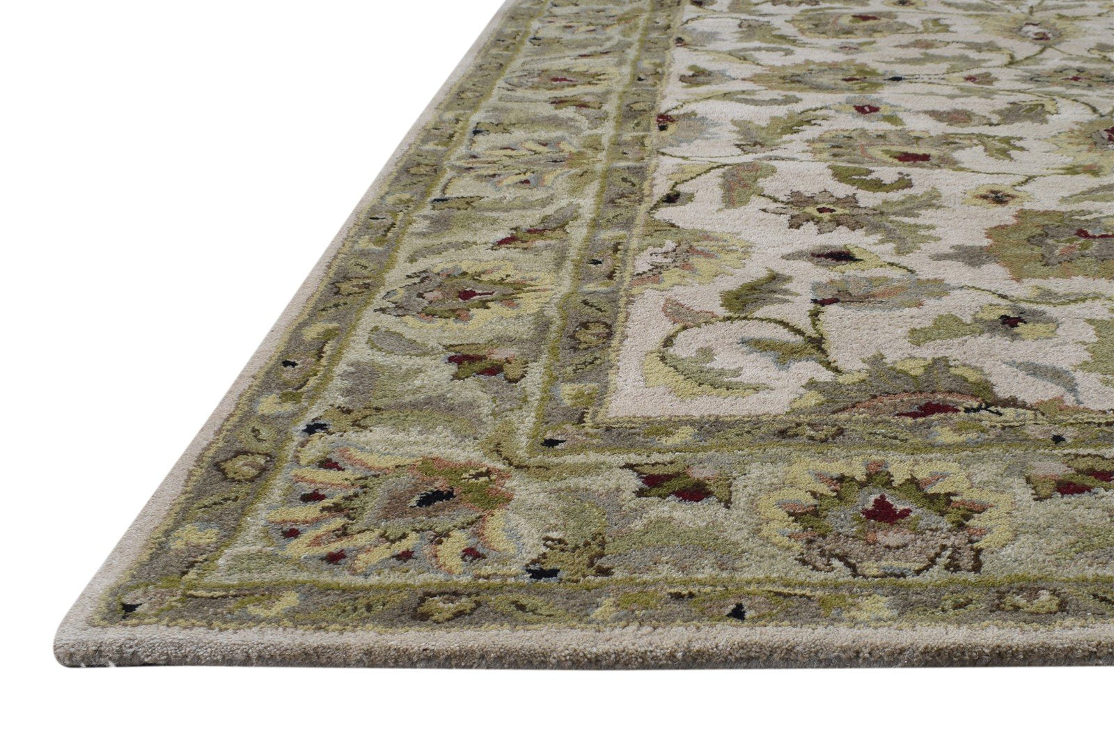 Beige Wool Rug 5' X 8' Persian Hand Tufted Kashan Oriental Room Size Carpet 