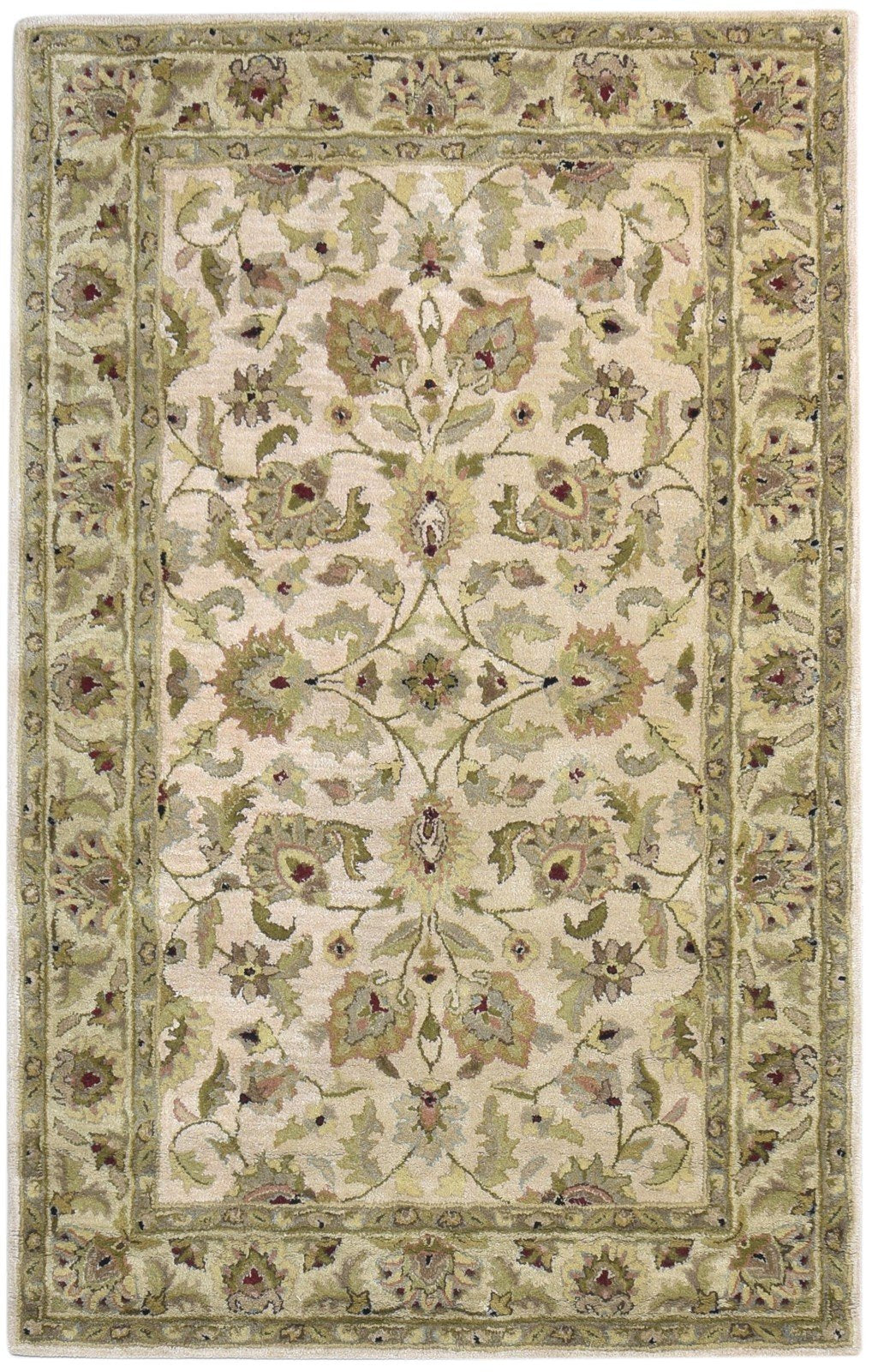 Wool Beige Rug 5' X 8' Persian Hand Tufted Kashan Oriental Room Size Carpet 