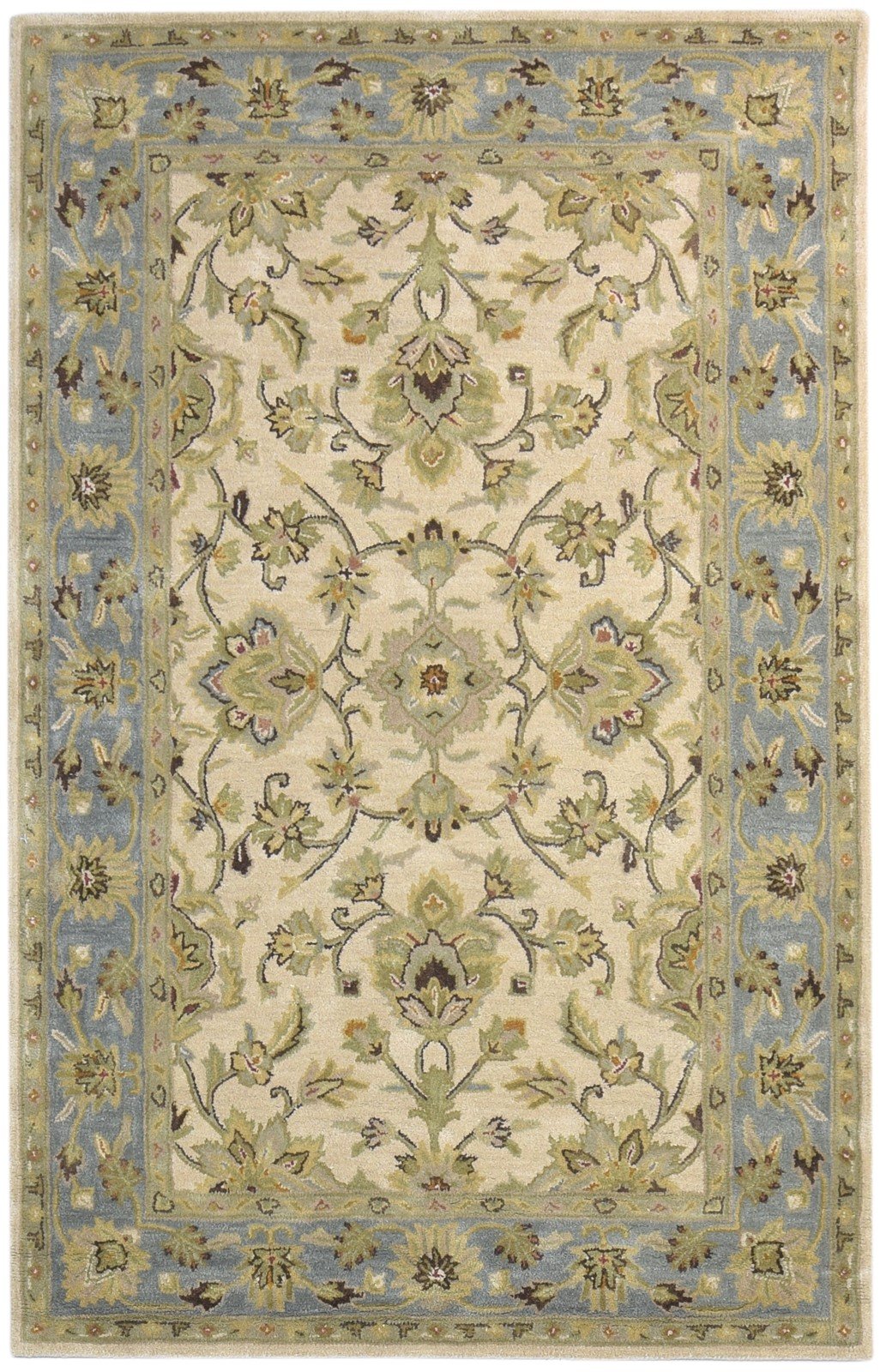 Hand Tufted Beige Wool Rug 5' X 8' Persian Kashan Oriental Room Size Carpet 