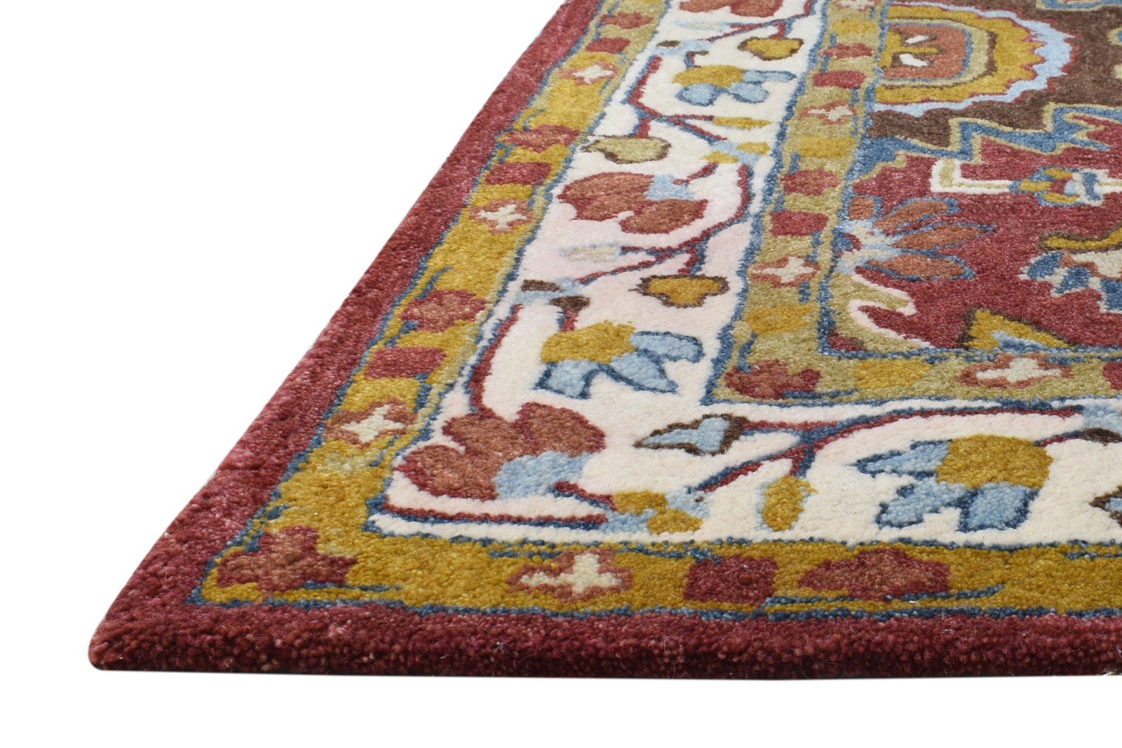 Wool Red Rug 2' X 3' Persian Hand Tufted Oushak Oriental Small Carpet 