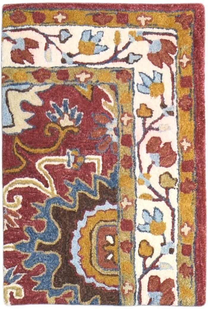 Wool Red Rug 2' X 3' Persian Hand Tufted Oushak Oriental Small Carpet 