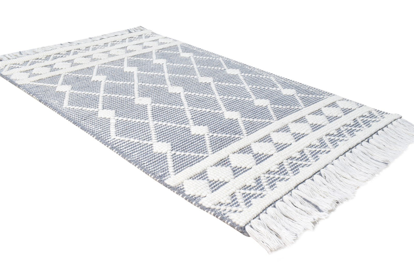 Hand Woven Grey New Zealand Wool Rug 3X4 Modern Scandinavian Nordic Small Carpet 