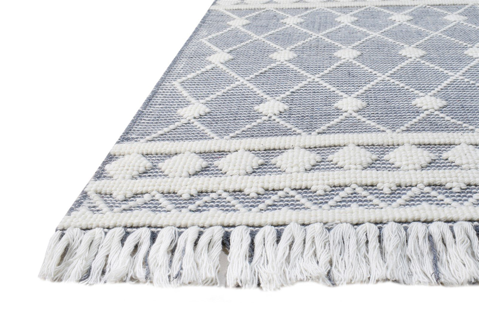 Hand Woven Grey New Zealand Wool Rug 3X4 Modern Scandinavian Nordic Small Carpet 