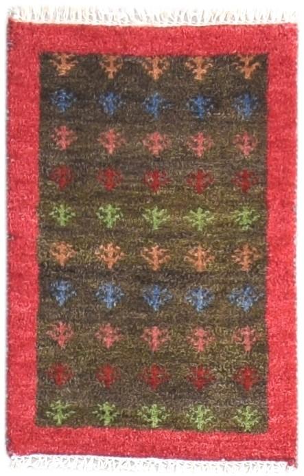 1' X 2' Rug Wool Brown Persian Hand Knotted Southwestern Tribal Small Carpet 