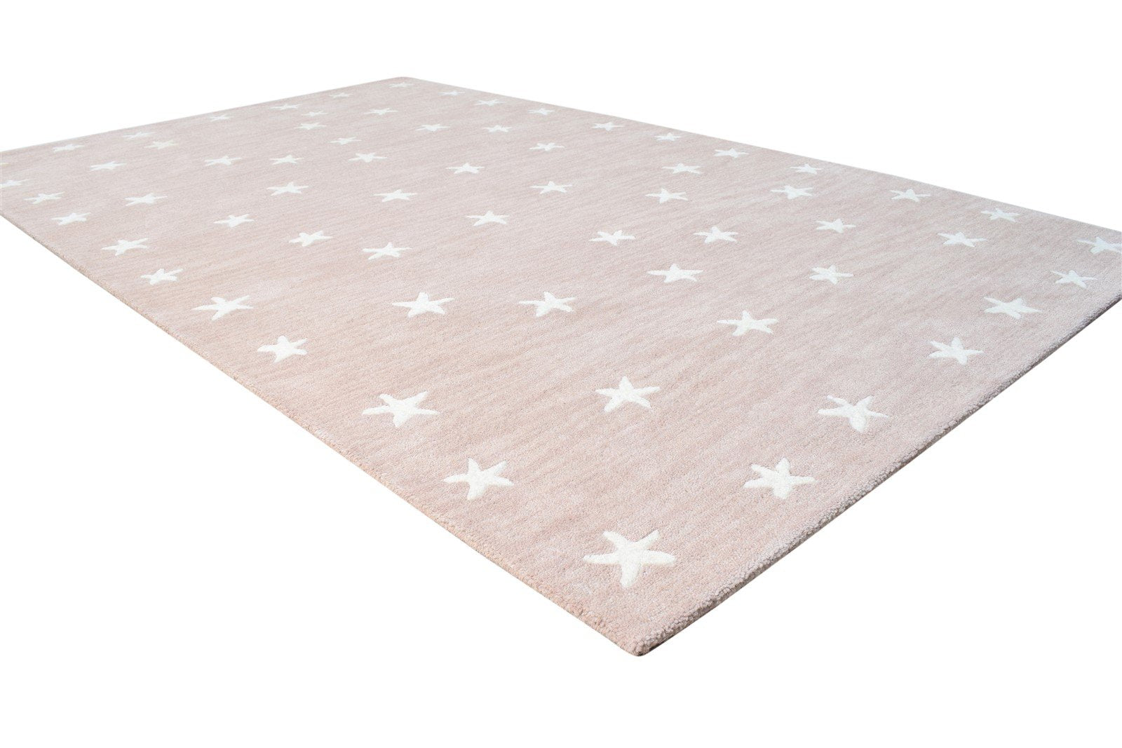 Pink Wool Rug 5' X 8' Modern Hand Tufted American Stars Room Size Carpet 