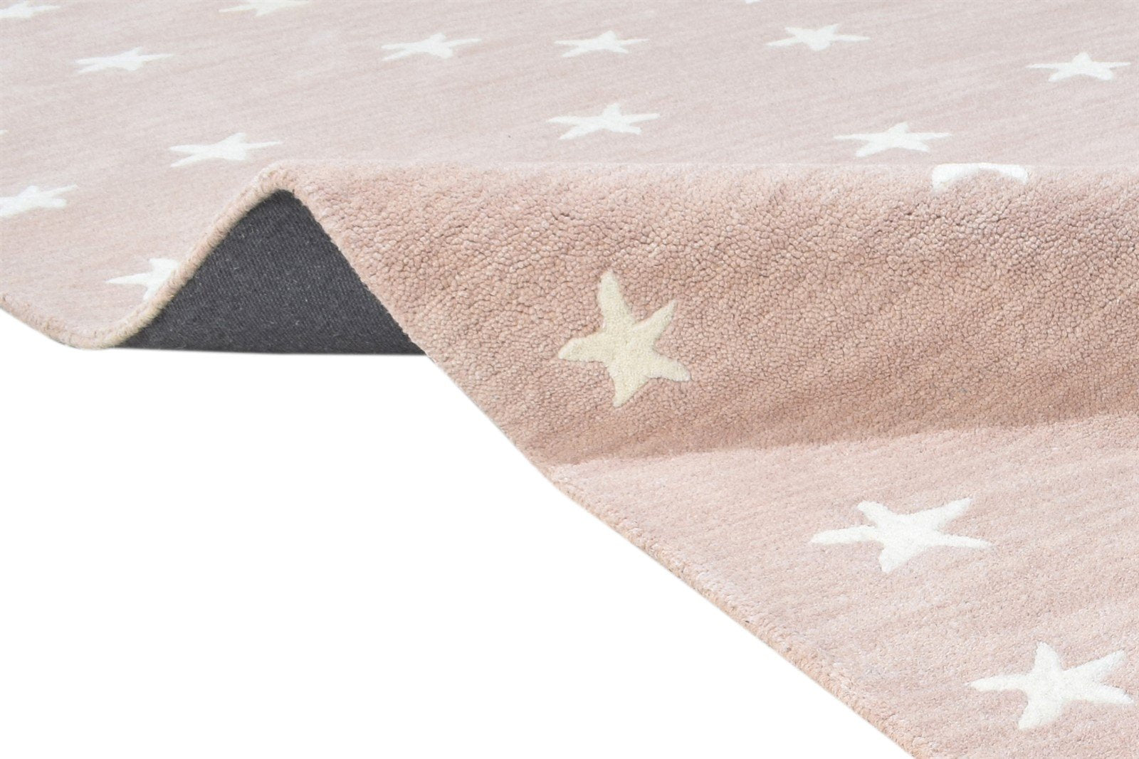 Pink Wool Rug 5' X 8' Modern Hand Tufted American Stars Room Size Carpet 