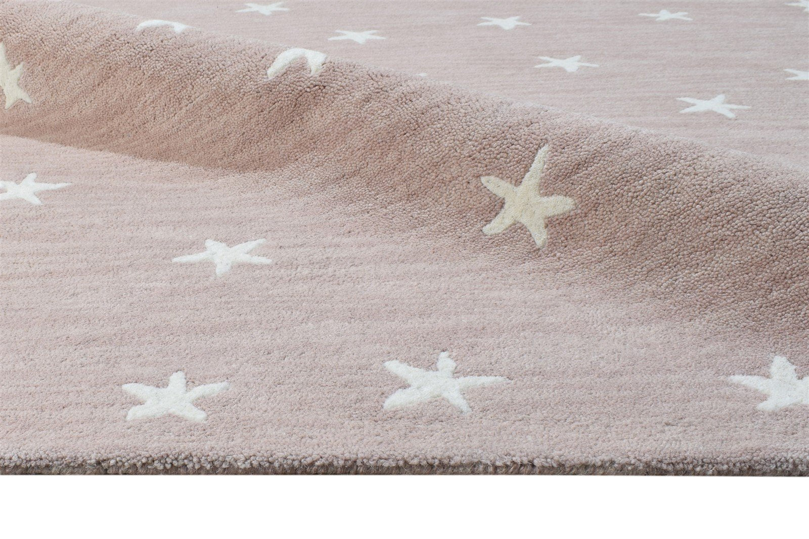 Pink Wool Rug 5' X 8' Modern Hand Tufted American Stars Room Size Carpet 