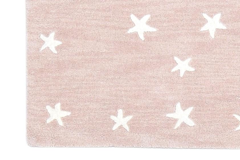 Pink Wool Rug 5' X 8' Modern Hand Tufted American Stars Room Size Carpet 