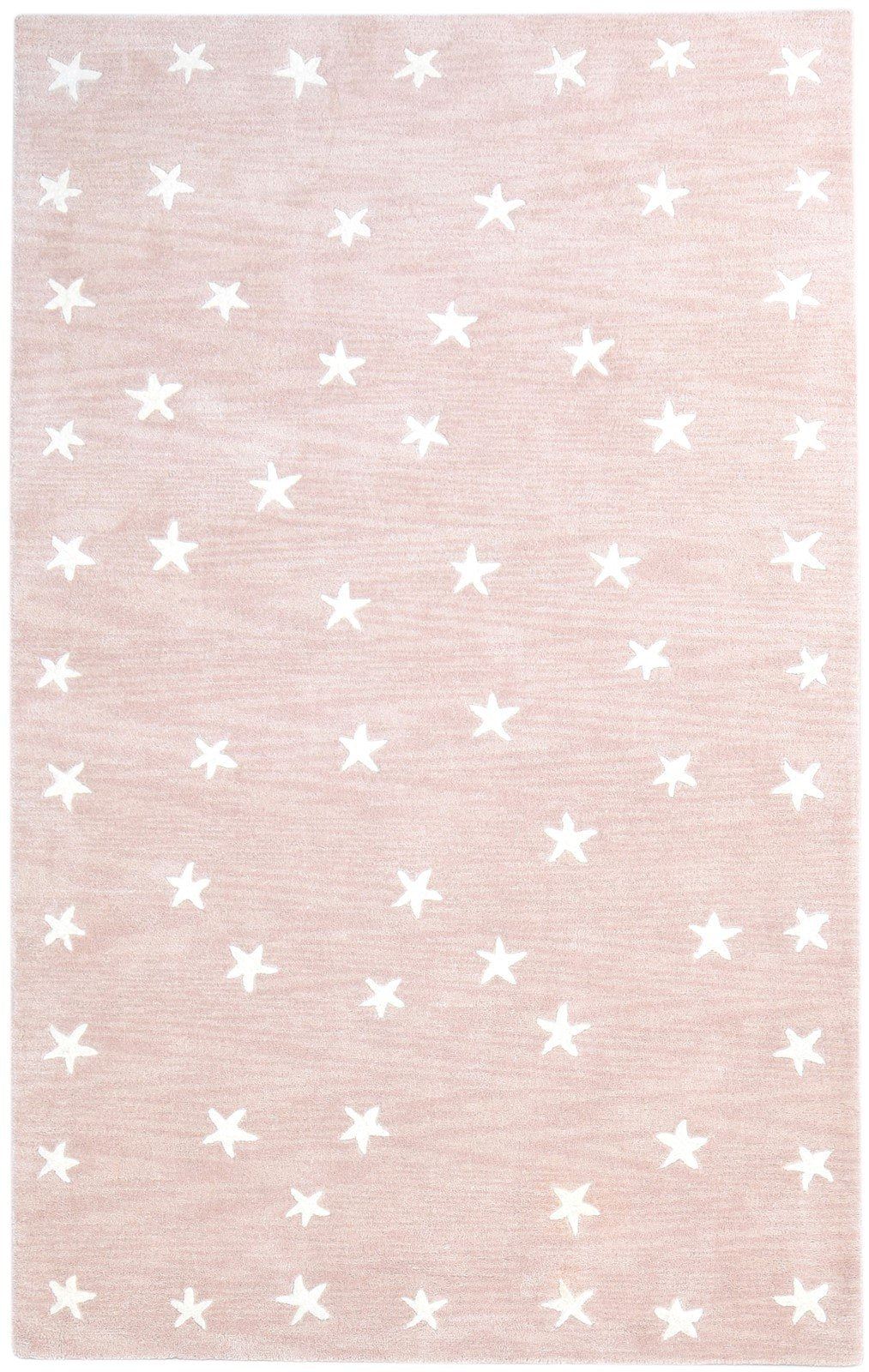 Pink Wool Rug 5' X 8' Modern Hand Tufted American Stars Room Size Carpet 