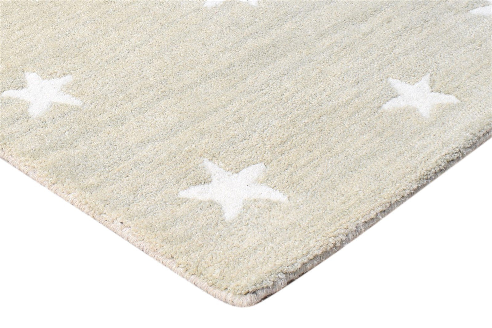 Wool Beige Rug 5' X 8' Modern Hand Tufted American Stars Room Size Carpet 