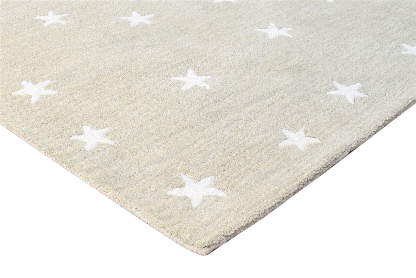 Wool Beige Rug 5' X 8' Modern Hand Tufted American Stars Room Size Carpet 