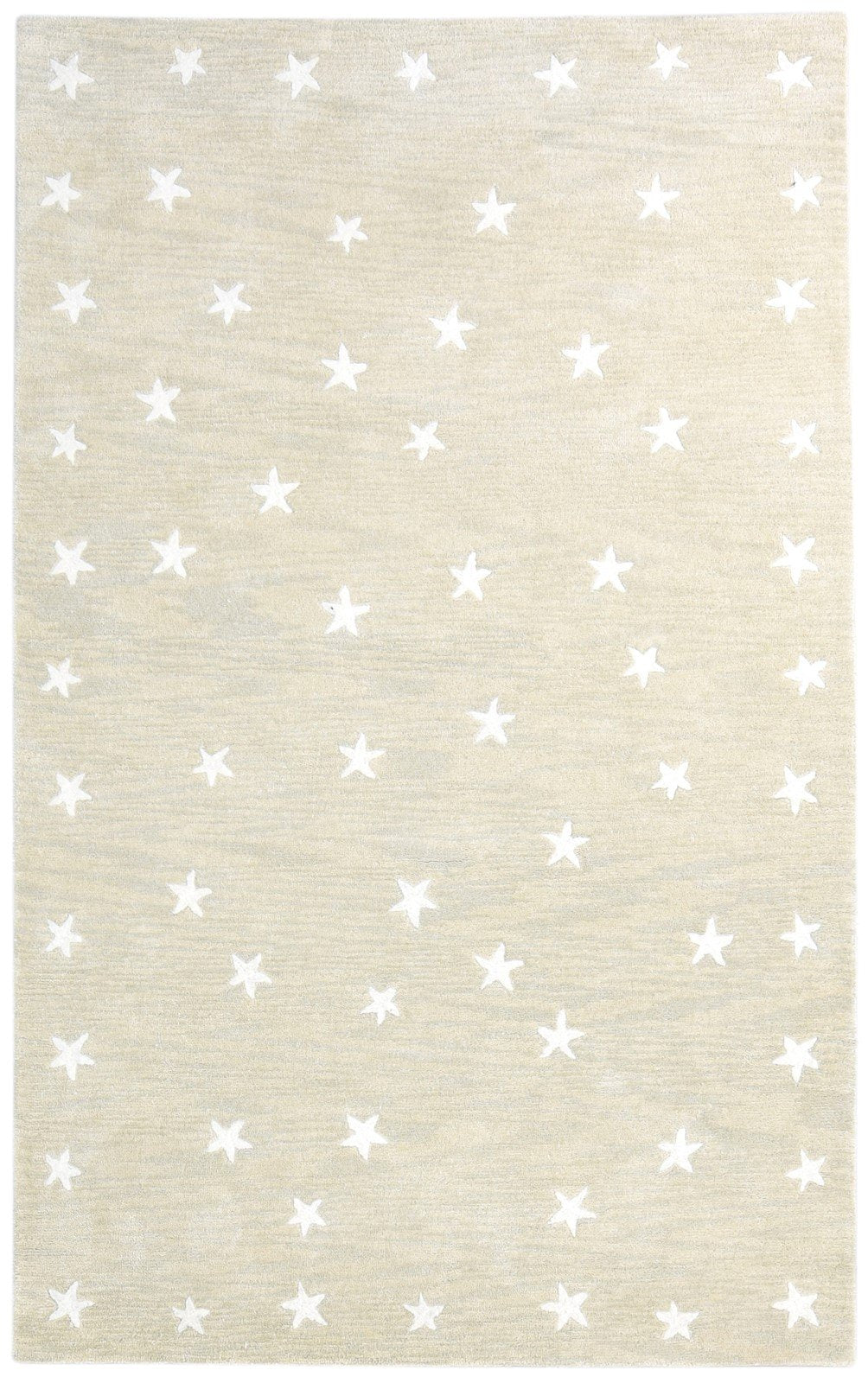 Wool Beige Rug 5' X 8' Modern Hand Tufted American Stars Room Size Carpet 